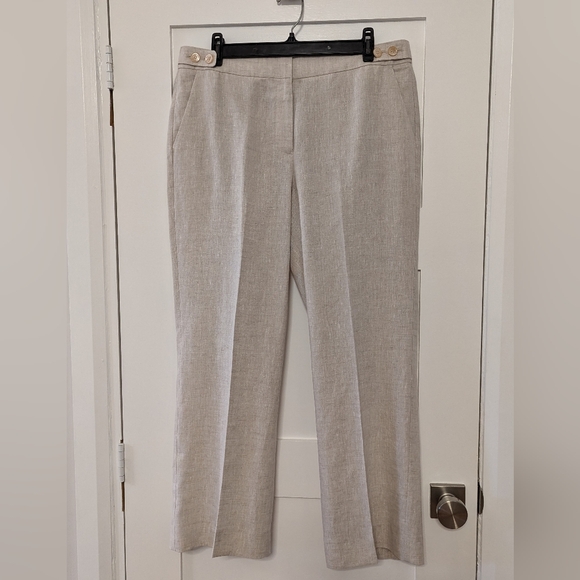 Talbots Windsor Linen Cream Pants Size 10 - Picture 6 of 9